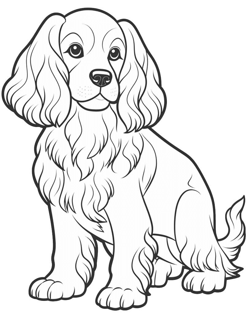 Cocker Spaniel kolorowanka