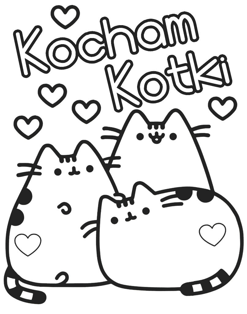 Rodzina kotków Pusheen do druku