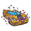 Drewniane Puzzle SAMOCHÓD Z Elementami Zwierząt 230 el. 488х314 mm
