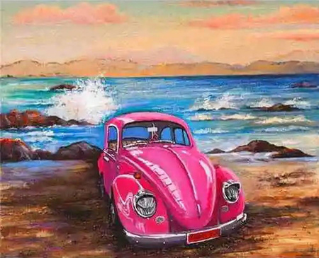 Samochód nad morzem