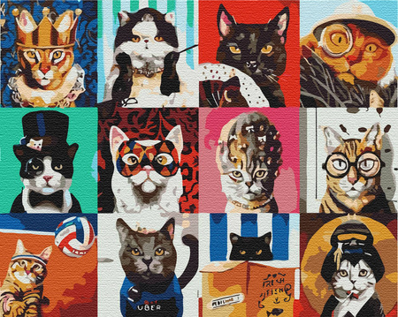 Kolaż Koty Malowanie Po Numerach