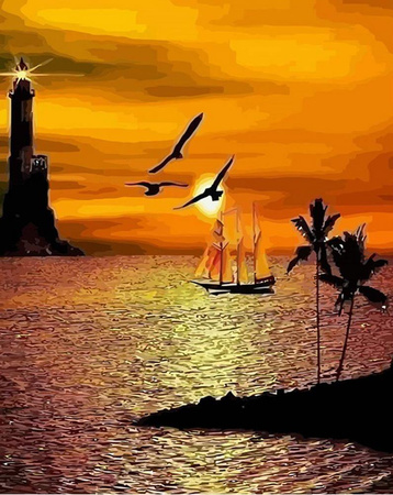 Zachód słońca nad morzem