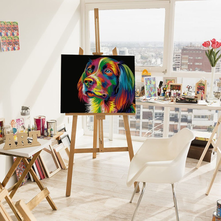 5D Piesek Kolorowy Proste Diamond Painting Mozaika 40x50 cm