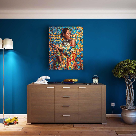 Kobieta w kolorowej sukni 40x50 cm