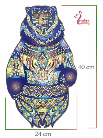 Drewniane Puzzle Spirit of the wood Z Elementami Zwierząt 177 el. 40x24cm