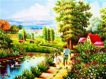 Wakacje na wsi 30x40cm