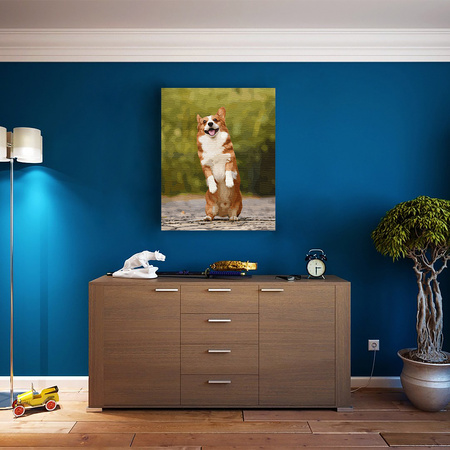 Radosny skaczący piesek corgi