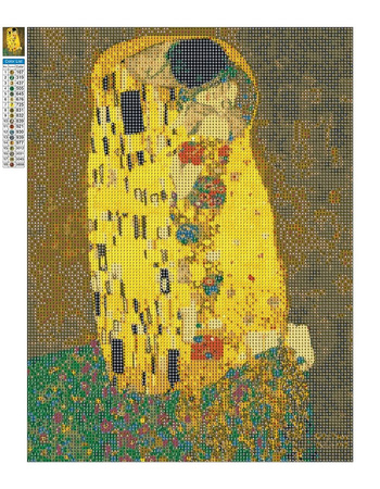 Haft Diamentowy Bez Ramy Pocałunek (Gustav Klimt) 30x40 Mozaika Diamentowa 5D