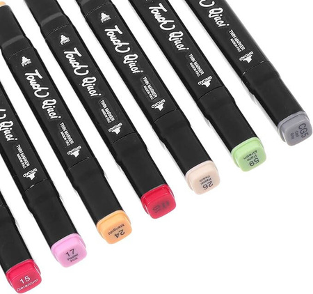 Dwustronne Markery Alkoholowe 60 szt Kolorowe Flamastry Mazaki Pisaki + Torba Etui