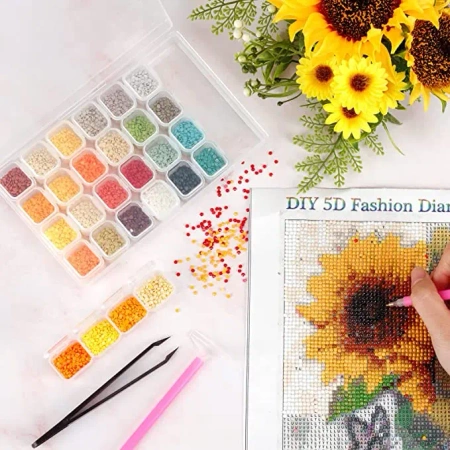 Organizer Pudełko Na Haft Diamentowy Pojemnik Do Diamencików Mozaiki 28 Przegródek