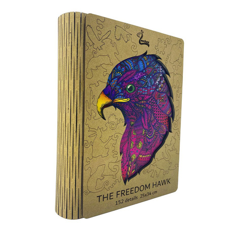Drewniane Puzzle The freedom hawk Z Elementami Zwierząt 152 el. 34x25 cm