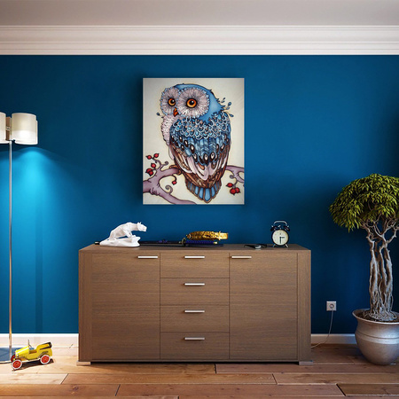 5D Sowa Na Gałęzi Diamond Painting Mozaika 40x30 cm Kwadratowe