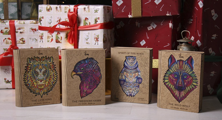 Drewniane Puzzle The Wild wolf Z Elementami Zwierząt 175 el. 25x34 cm