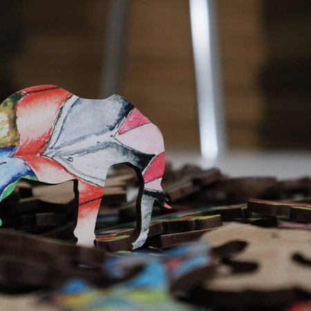 Drewniane Puzzle JELEŃ Z Elementami Zwierząt 161 el Rozmiar 343х485 mm