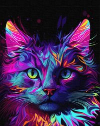 Neonowy portret kota