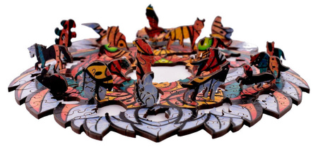 Puzzle Drewniane Na Prezent Tajemniczy Tygrys A4 Z Elementami Zwierząt