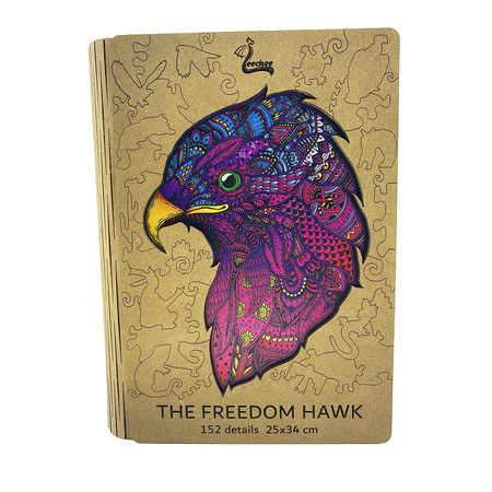 Drewniane Puzzle The freedom hawk Z Elementami Zwierząt 152 el. 34x25 cm