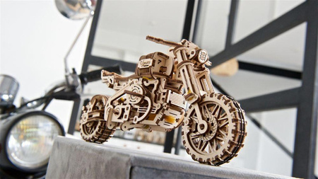 Ugears Scrambler UGR-10 z bocznym wózkiem Model mechaniczny do składania