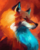 Abstrakcyjny lis w żywych kolorach