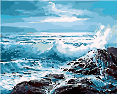 Fala o zachodzie słońca