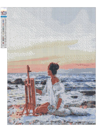 Haft Diamentowy Bez Ramy Rysunek Słońca Nad Morzem 30x40 Mozaika Diamentowa 5D