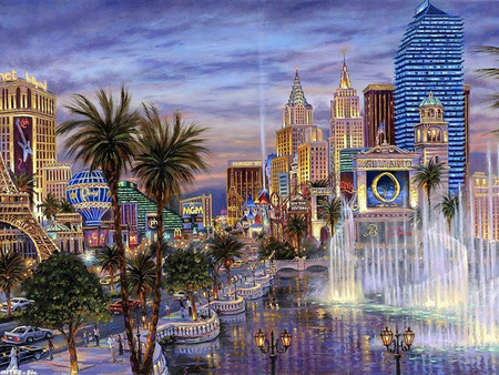 Las Vegas Miasto grzechu 40x30cm Diamond Painting Mozaika