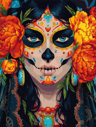 Haft Diamentowy Bez Ramy Meksyk w jej oczach 30x40 Mozaika Diamentowa 5D