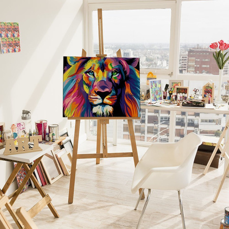 5D Kolorowy Lew Proste Diamond Painting Mozaika 40x50 cm