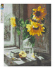 Haft Diamentowy Bez Ramy Słonecznik Na Parapecie 30x40 Mozaika Diamentowa 5D