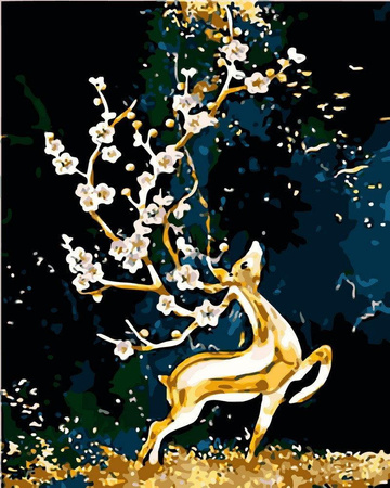 Jeleń Z Kwiecistym Porożem