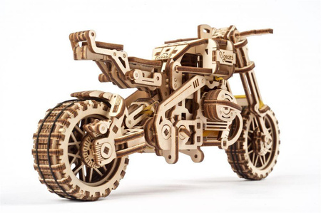 Ugears Scrambler UGR-10 z bocznym wózkiem Model mechaniczny do składania