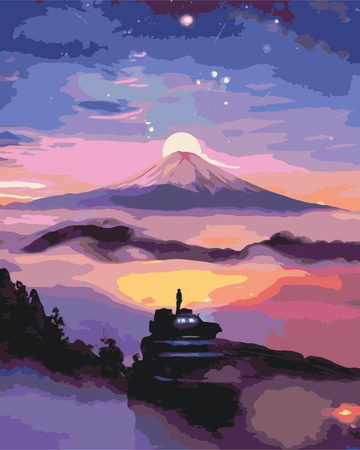 Fioletowy Zachód Słońca Malowanie Po Numerach