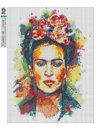 Haft Diamentowy Bez Ramy Frida Kahlo - decoupage 30x40 Mozaika Diamentowa 5D