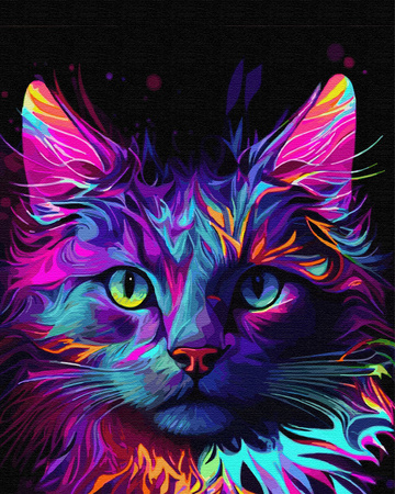 Neonowy portret kota