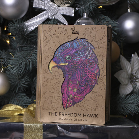 Drewniane Puzzle The freedom hawk Z Elementami Zwierząt 152 el. 34x25 cm