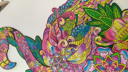 Drewniane Puzzle FLAMING Z Elementami Zwierząt 196 el. Rozmiar 480х320 mm