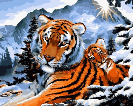 Tygrys Matka I Tygrysiątko