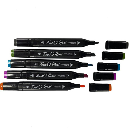 Dwustronne Markery Alkoholowe 60 szt Kolorowe Flamastry Mazaki Pisaki + Torba Etui