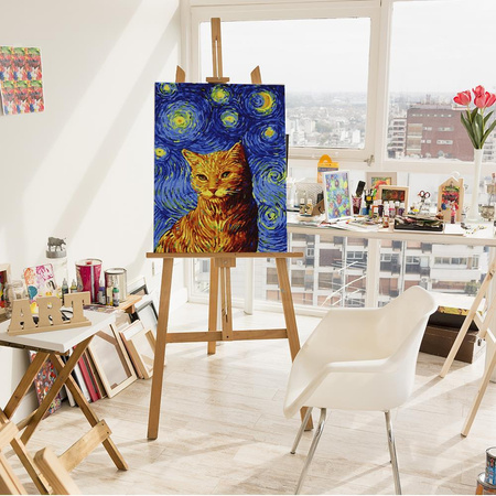 Kot w gwiaździstą noc Van Gogh