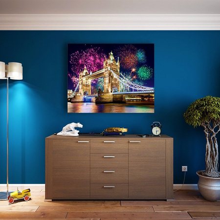 Fajerwerki w Londynie 40x30cm Haft Diamentowy Mozaika