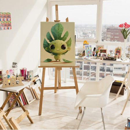 Uśmiechnięty stworek z liści