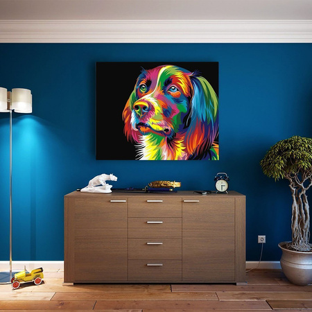 5D Piesek Kolorowy Proste Diamond Painting Mozaika 40x50 cm