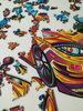 Drewniane Puzzle SAMOCHÓD Z Elementami Zwierząt 230 el. 488х314 mm
