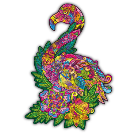 Drewniane Puzzle FLAMING Z Elementami Zwierząt 196 el. Rozmiar 480х320 mm