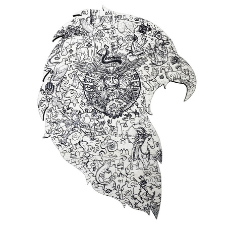 Drewniane Puzzle The freedom hawk Z Elementami Zwierząt 152 el. 34x25 cm