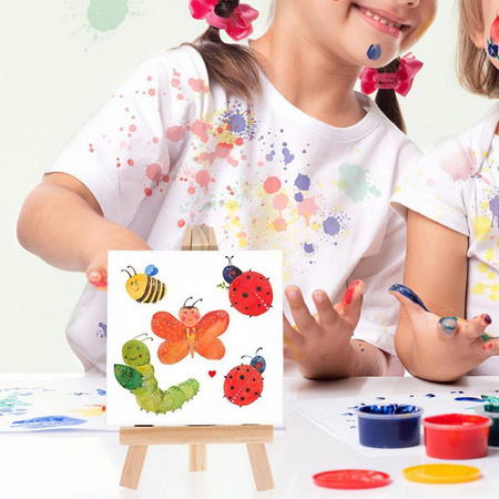 2x Mała Sztaluga + 2x Mini Płótno Malarskie 7x7 cm