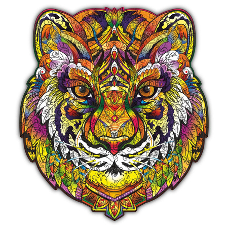 Drewniane Puzzle TYGRYS Jasny Z Elementami Zwierząt 219 el Rozmiar 342x387 mm