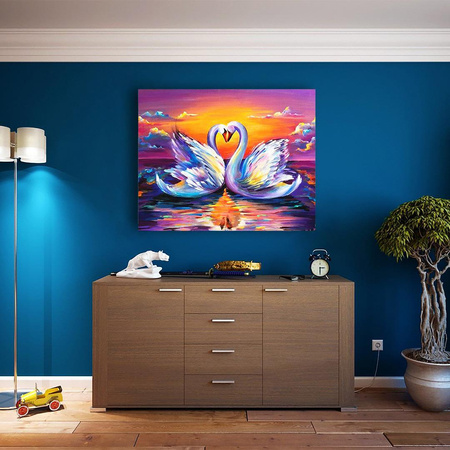 Zakochane Kolorowe Łabędzie