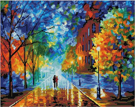 5D Jesienny spacer Diamond Painting Mozaika 40x50 cm