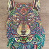 Puzzle Drewniane Dla Dorosłych Na Prezent Wilk Z Elementami Zwierząt 183 el. Rozmiar 450x310 mm